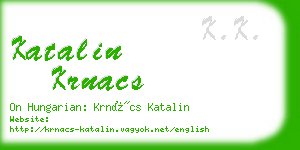 katalin krnacs business card